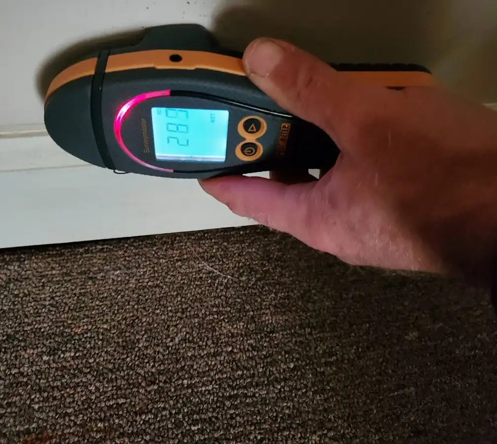 Moisture detection at baseboard during Mold Inspection & Testing in Sanford